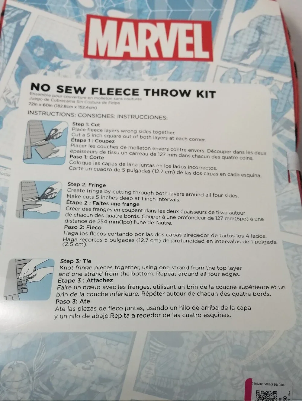 NWT MARVEL SUPER HERO NO SEW KIT (ONE PIECE FABRIC MISSING)